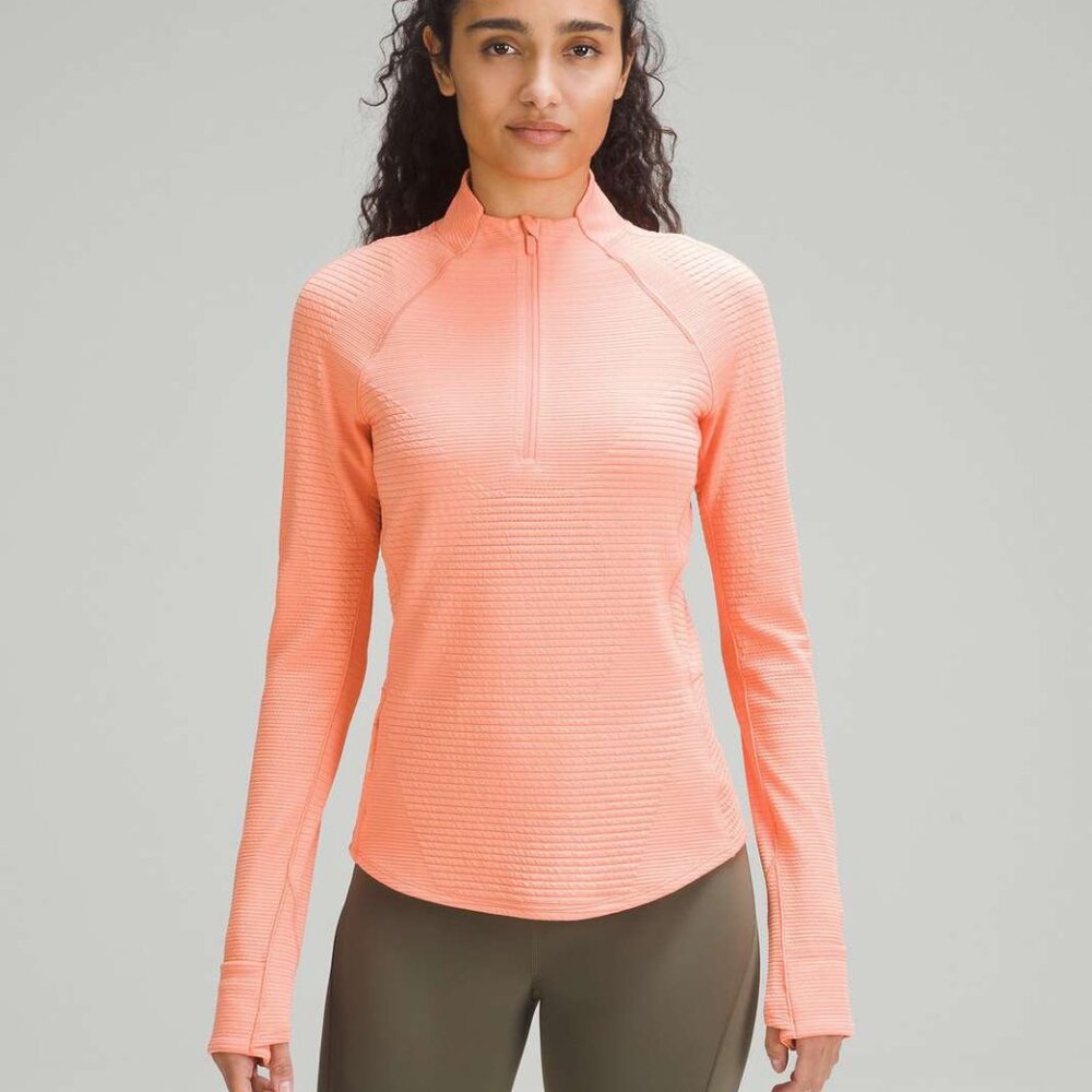Ventscape Long-Sleeve Half Zip in Sunny Coral